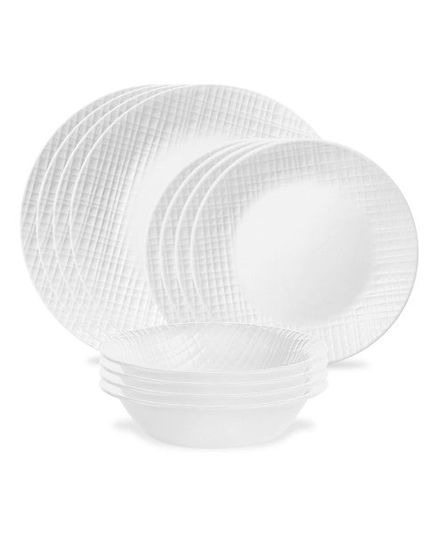 Corelle Linen Weave 12pc Dinnerware Set