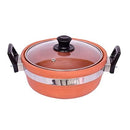 Natural Mud Clay Karahi Medium-1Pc, with Handle and Glass Lid Terracotta Clay Pot