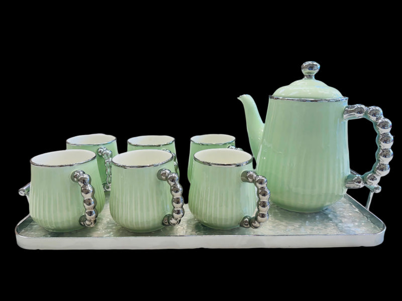 Cup and kettle set of 8 pieces D22