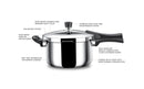 Stahl Xpress Cooker Triply Pressure Cooker, Induction Cooker, Outer Lid Pressure Cooker 3 L, 5L, 8L Induction & Gas Stove