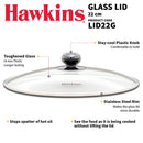 Hawkins 22 CM Glass Lid - LID22G |  Stainless Steel Rim | Transparent | 1 Pc