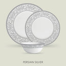 La Opala Diva, Sovrana Collection, Opal Glass Dinner Set 62 pcs, Persian Silver