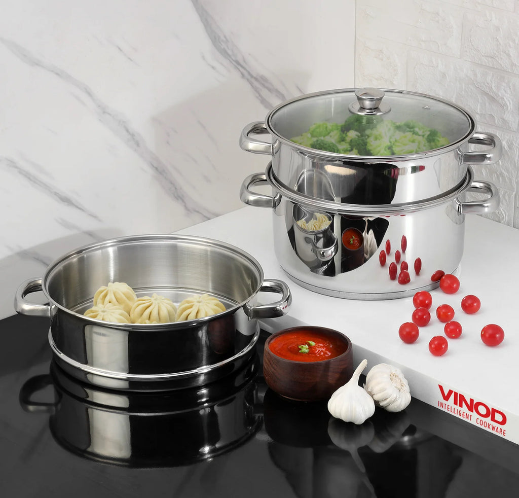 Vinod 3 tier stainless steel steamer – The Kitchen Warehouse