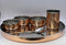 Copper Steel Hammered Thali Set 6pc