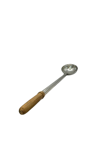 Wok Ladle Cooking Scoop Stainless Steel wooden handle 10cm Dia.