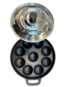 Vyan Paniyarakkal with steel lid (Appam Patra pan) induction base appe pan 2 sizes