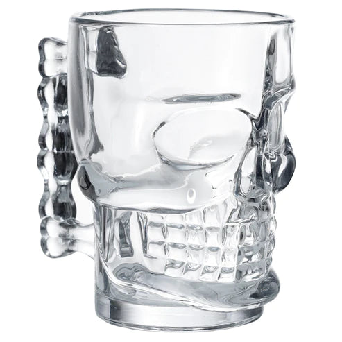 Glass Skull Head Shaped Beer Mug