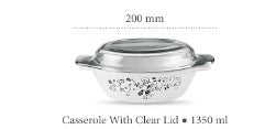 La Opala mystrio black Casserole Bowl with Lid