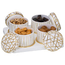 SELVEL Giving shape to life! Royal Linex Airtight Dry Fruit Container Tray Set- 4 Pieces (450Ml) Classic White