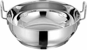 Stainless Steel Kadai/wok /kadhai with steel lid 6 sizes (Utella)