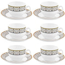 LaOpala Diva Moroccan Gold Tea Cup & Saucers Set of 6 (160ml)