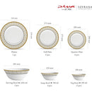 La Opala Diva, Sovrana Collection, Opal Glass Dinner Set 33 pcs, Moroccan Gold