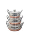 Stainless Steel Punjabi Handi Copper Bottom cookware Cooking Pot with lid -(3 Pcs Set)