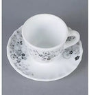 La Opala Mystrio Black Tea & Coffee Cup & Saucers 220 ML Set of 6.