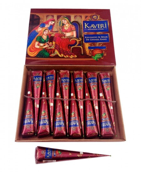 Natural Mehndi Kaveri Henna Paste Cone  Set of 12