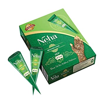 Neha Herbal Mehendi Cone Natural Pack of 12 Cone)