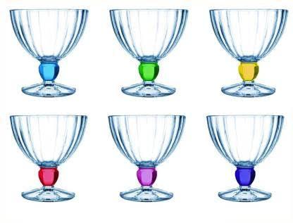 Luminarc Quadro Rainbow Glass Ice Cream Cup set of 6 300 ml - The Kitchen Warehouse