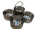 Stainless Steel 4 Piece Serving Bowls Set with Solid Handle, Serveware (chopala)