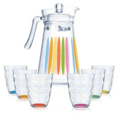 Luminarc Diamond Rainbow, Set of 7 Pcs - The Kitchen Warehouse