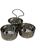 Stainless Steel 3 Piece Serving Bowls Set with Solid Handle, Serveware (chopala)