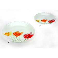 LUMINARC Pack of 20 Glass Flowery Dinner Set