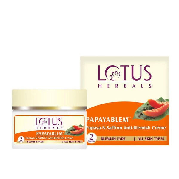 Lotus Herbals Papayablem Papaya-N-Saffron Anti-Blemish Creme - 50 Gm - The Kitchen Warehouse